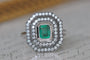 Bague 54 Antique emerald diamond ring 58 Facettes