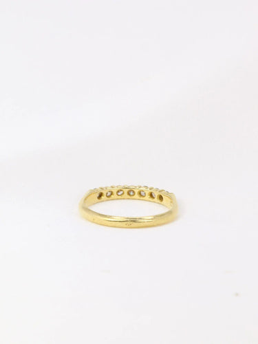 Bague 52 Demi-Alliance américaine en or jaune et diamants 0.2 ct 58 Facettes J114