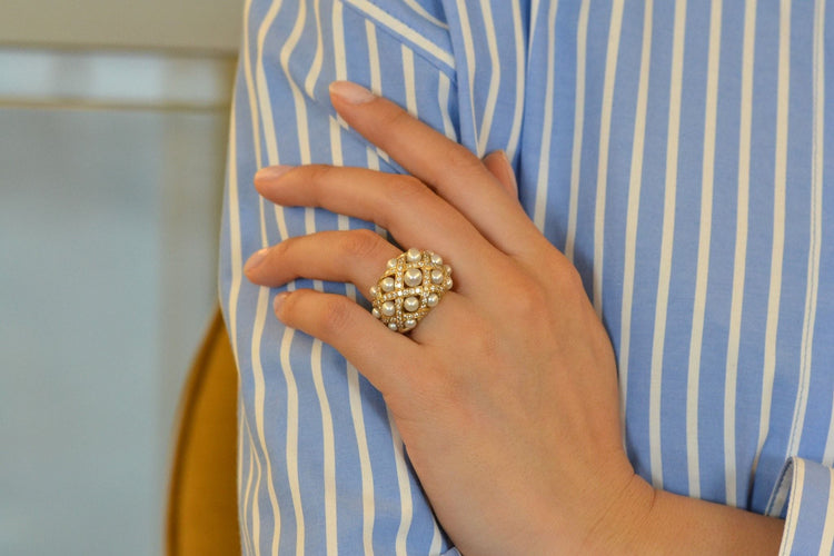 Bague 49 Bague Chanel diamants et perles de culture 58 Facettes 27638
