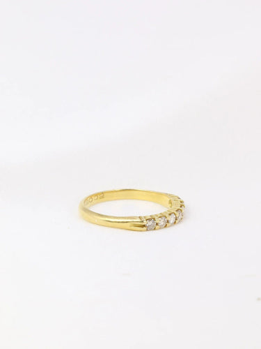 Bague 52 Demi-Alliance américaine en or jaune et diamants 0.2 ct 58 Facettes J114