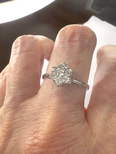 Bague 54 Bague contemporaine en or et diamants 58 Facettes Q121B(738)