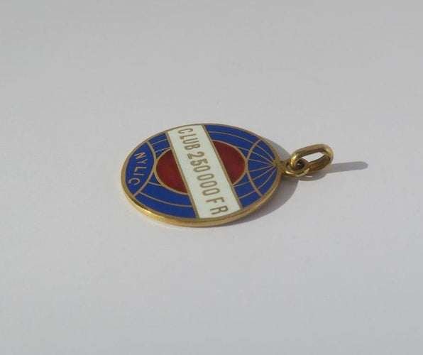 Pendentif Pendentif ancien globe terrestre New York Life insurance Company émail 58 Facettes