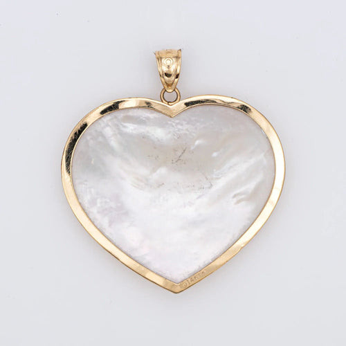 Pendentif Pendentif Grand Coeur Or Jaune Nacre 58 Facettes G12708