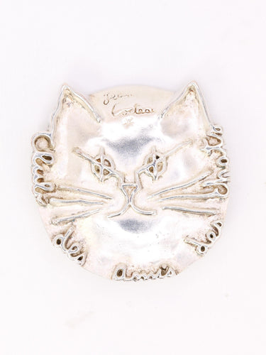 让·科克托 "猫之友俱乐部" 胸针 金属 银 