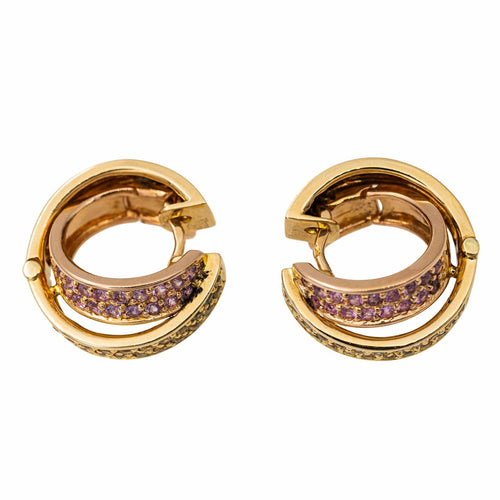 Boucles d'oreilles Boucles d'oreilles Créoles Or jaune Saphir 58 Facettes 2617395CN