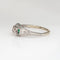 Bague 56 Bague Art déco vintage en or blanc 14 carats avec diamants et émeraude 58 Facettes G13877