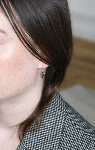 Boucles d'oreilles Boucles d'Oreilles Poissardes Or rose et Email 58 Facettes