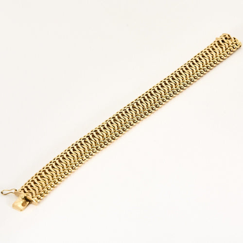 Bracelet Bracelet maille tressée or jaune 58 Facettes PL04