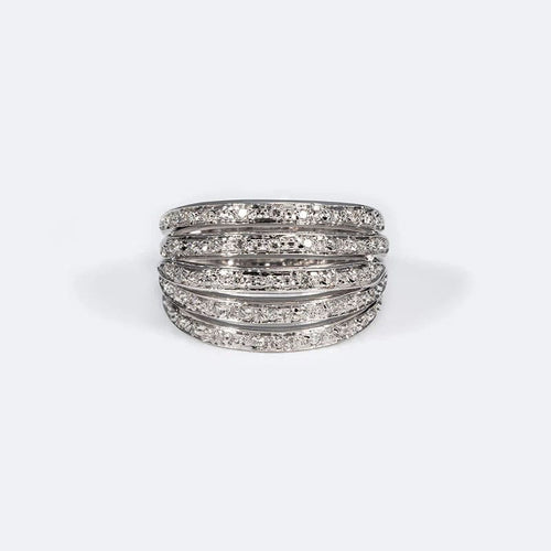 Bague 18 / Oro Bianco Anello in oro bianco con diamanti 58 Facettes ANL14