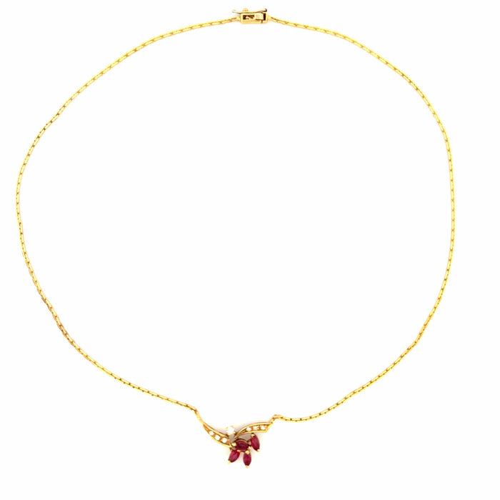 Collier Collier Or jaune rubis et diamants 58 Facettes 2-CO-GS33290