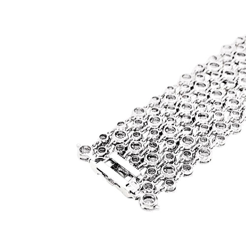 Bracelet Bracelet souple, or blanc et diamants. 58 Facettes 35199