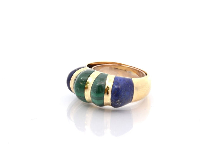 Bague 52.5 Bague vintage malachite et lapiz lazuli 58 Facettes 26963