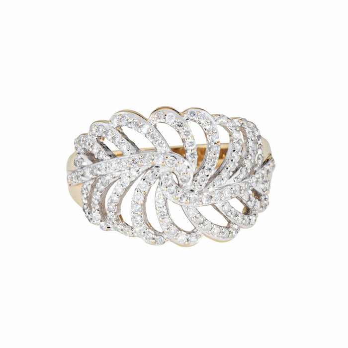 Bague 54 Bague plume en or jaune et diamants 58 Facettes G13649