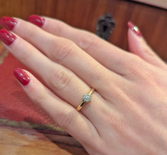 Bague 49 Solitaire en Or Jaune et Diamants 58 Facettes 32241