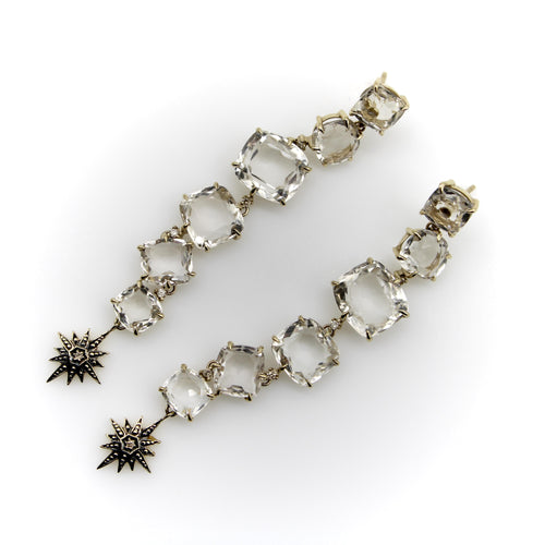 Boucles d'oreilles Boucles d'oreilles pendantes H. Stern en or 18 carats, cristal de roche et diamants Moonlight 58 Facettes A2005X