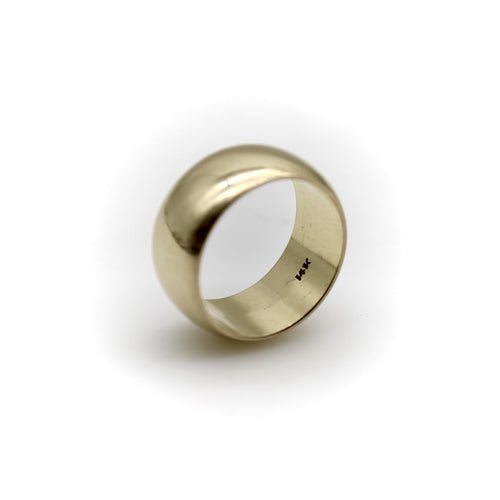 Bague Bague vintage convexe à large bande en or 14 carats 58 Facettes A2003T