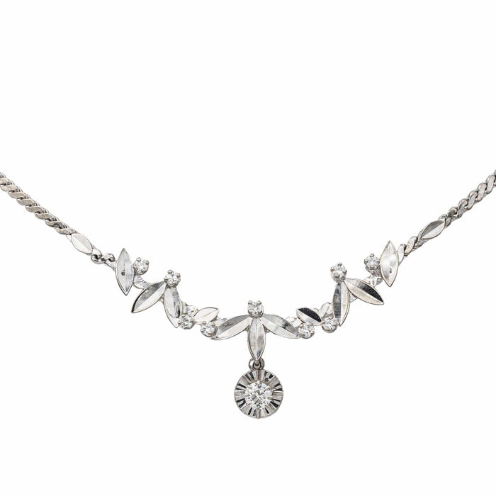 Collier Collier Feuille Or blanc Diamant 58 Facettes 3132893RV