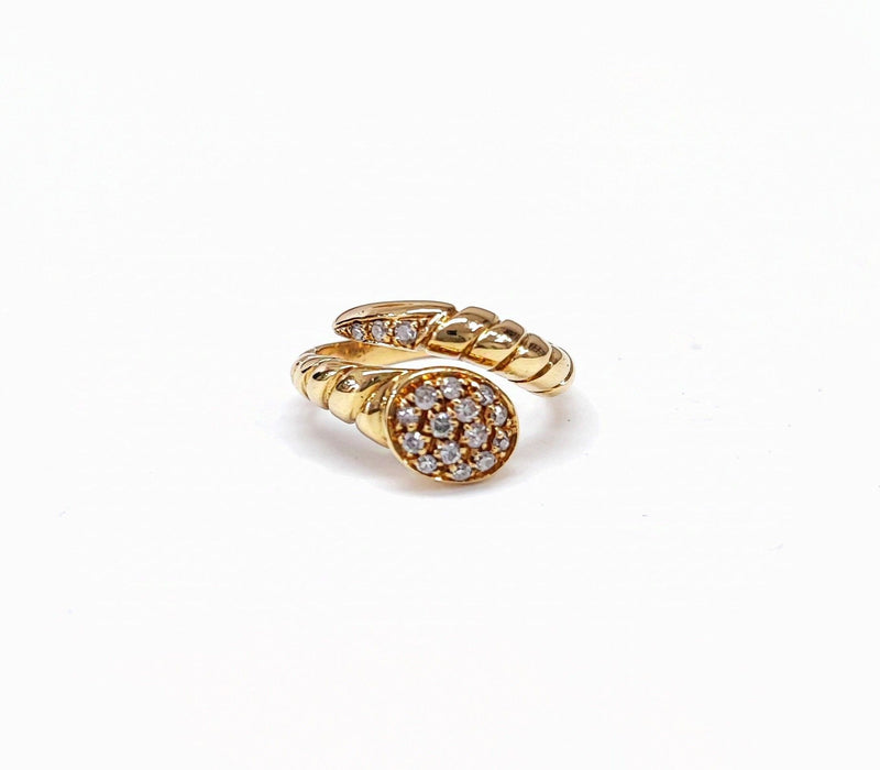 Gold and diamond snake ring