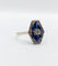 Bague 59.5 Bague marquise art deco or blanc 18k diamant et sapphires calibrés (circa 1930) 58 Facettes A05092