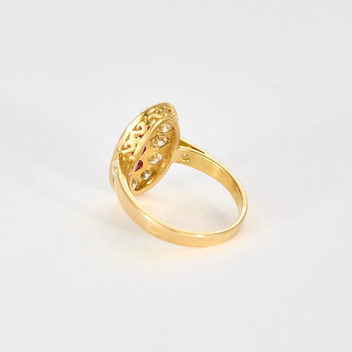 Bague 61 Bague or jaune rubis diamants 58 Facettes