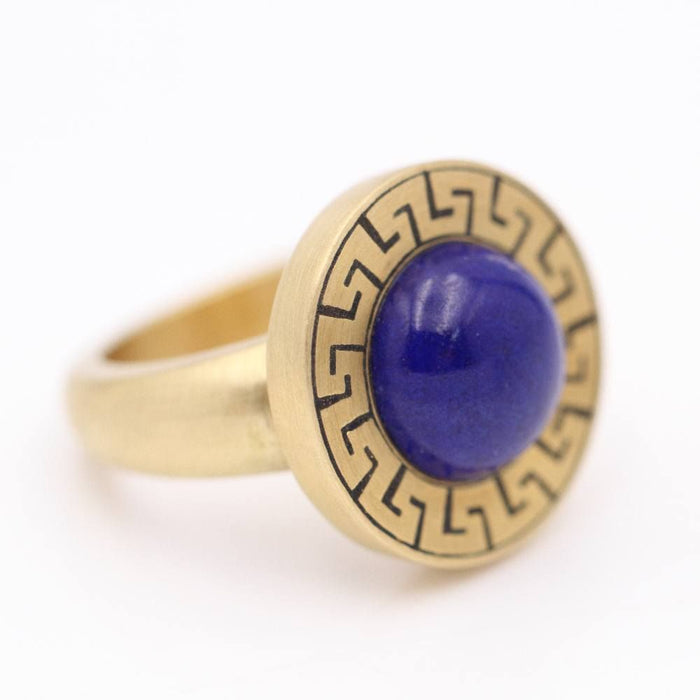 AZTECA Gouden Ring met Lapis Lazuli