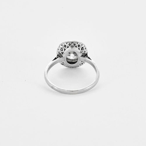 Bague 54 Solitaire vers 1930 en platine et diamants 58 Facettes 250228