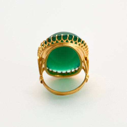 Bague Bague or jaune chrysopase 58 Facettes LP968/14