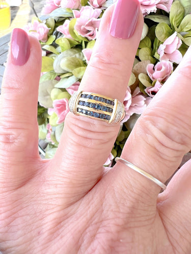 Bague 55.5 Bague Saphirs et Diamants Or 58 Facettes AA 1632