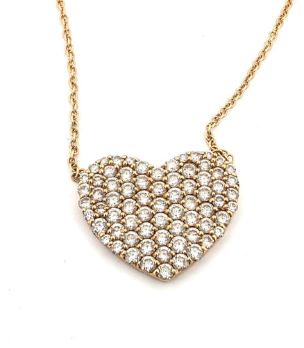 Collier Magnifique collier pendentif cœur serti de diamants 58 Facettes