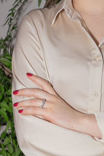 Bague 50 Bague Alliance Or blanc Diamant 58 Facettes 4086045CN