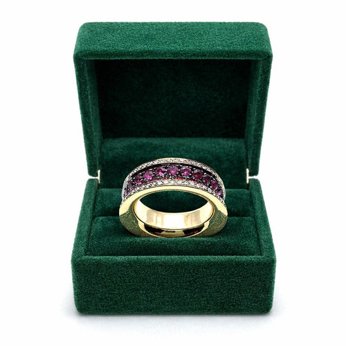 Bague 52 Bague en or jaune sertie de rubis et de diamants 58 Facettes 50384