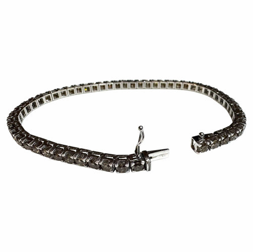 Bracelet Bracelet Tennis Diamants Brown 7.5ct – Or blanc 18K – 17.8g 58 Facettes