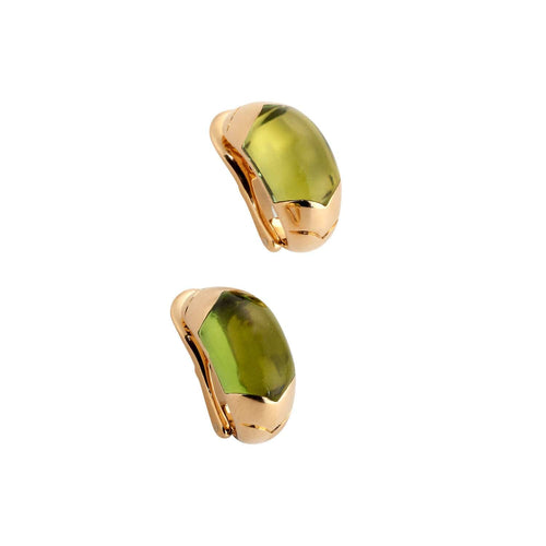 Boucles d'oreilles BULGARI - Boucles d'oreilles Tronchetto en or jaune et péridot 58 Facettes