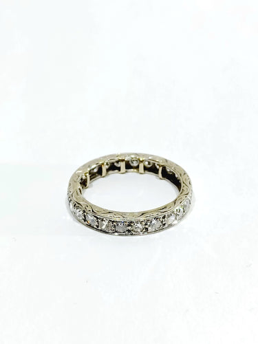 Bague 48 Alliance tour damants or blanc 58 Facettes