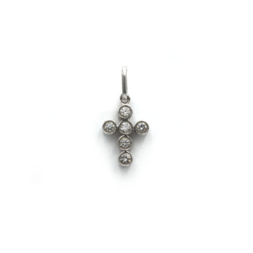 Pendentif Pendentif Croix - Or blanc & Diamants 58 Facettes 250341R