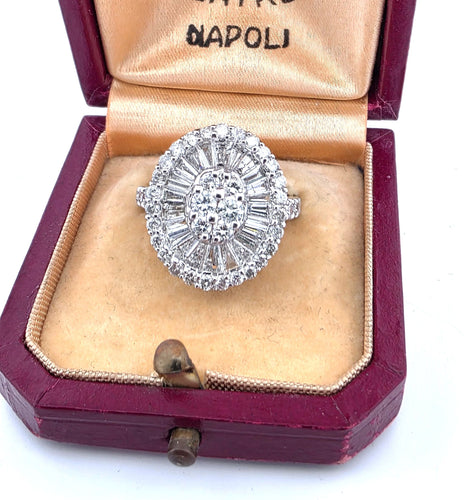 Bague 54 Bague exclusive sertie de diamants en or 18 carats 58 Facettes