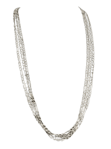 Collier Sautoir à Mailles Figaro, Argent 58 Facettes 598556