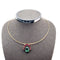 Collier Collier Ras-de-Cou en Or Jaune avec Tourmaline Verte et Grenats Rhodolites 58 Facettes