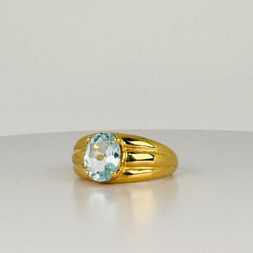 Bague Bague vintage avec aigue-marine ovale 58 Facettes 2505004