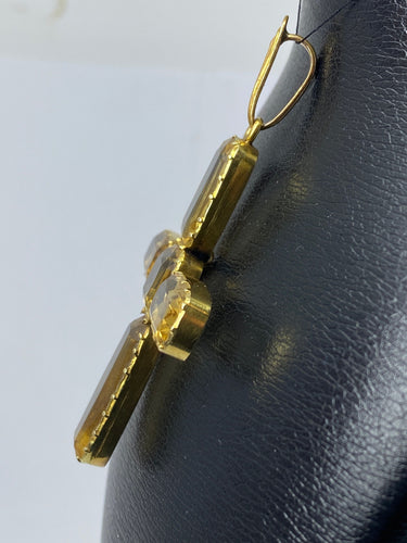 Pendentif Pendentif Croix en or, citrines 58 Facettes AB36
