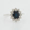 Bague 60 Bague Or Blanc - Style Marguerite avec Saphir et Diamants 58 Facettes RÉF 2151/12