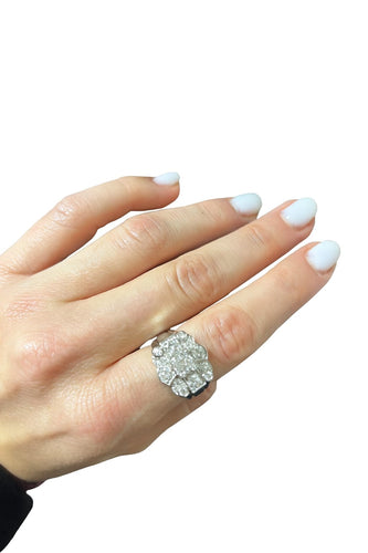 Bague 56 Bague Art Déco Platine et Diamants 58 Facettes