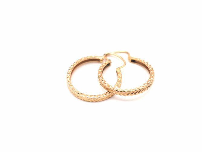 Boucles d'oreilles Créoles ancienne en or jaune 58 Facettes