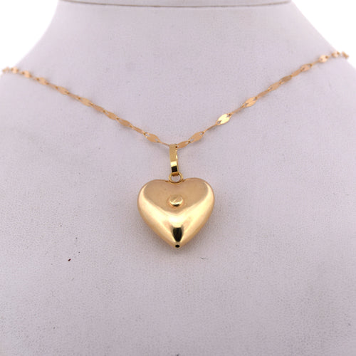 Collier Pendentif coeur avec chaîne en or jaune 58 Facettes
