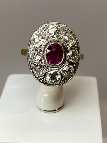 Bague 51 Bague ovale rubis & diamants 58 Facettes AB75