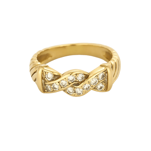 Anello Treccia di Diamanti oro giallo 