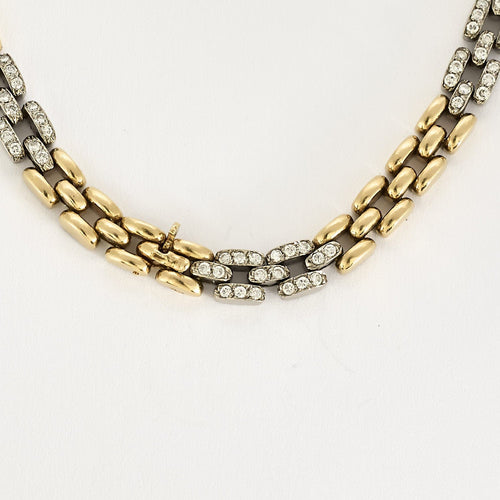 Bracelet Cartier. Collection Maillon Panthère. Rare Collier à transformation pouvant former Bracelet en or de deux couleurs et diamants. 58 Facettes 58FC18