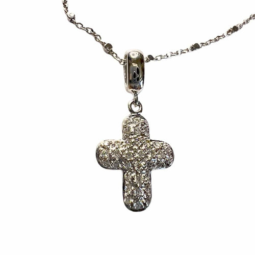Collier TOUS - Pendentif croix avec diamants et chaîne 58 Facettes Q358B(114)