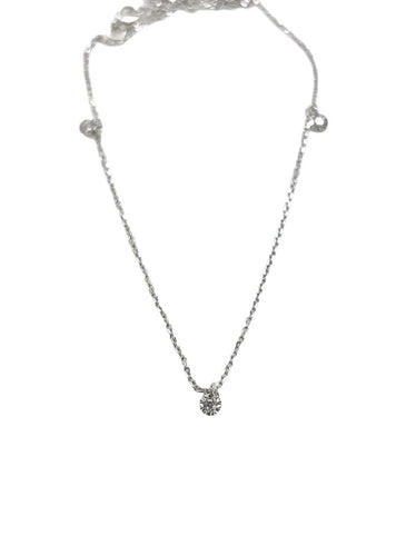 Collier COLLIER LA BRUNE ET LA BLONDE OR BLANC 3 DIAMANTS 0,15ct 58 Facettes M8927