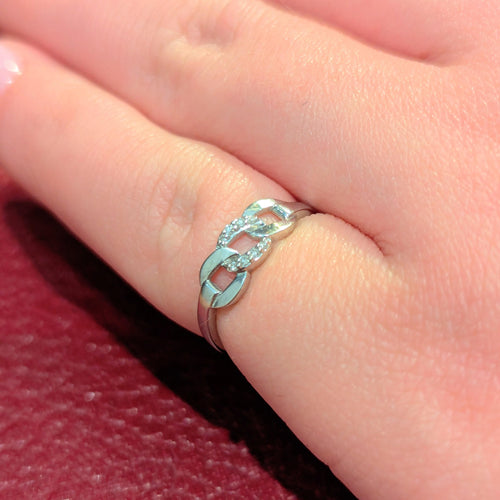 Bague 48 Bague en or blanc et diamants 58 Facettes 30085